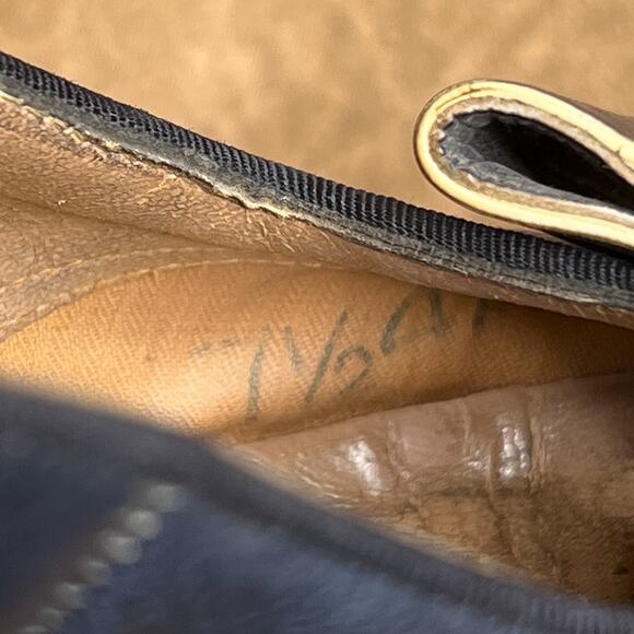 Vintage 40s Gold Cross Shoe Pumps Blue Heels Decorative Wrap Blue Open Toe Retro - Picture 9 of 13